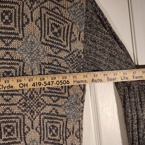 Qiviuk sweater unisex M bison fibre merino wool mulberry silk v-neck geometric - Picture 4 of 9